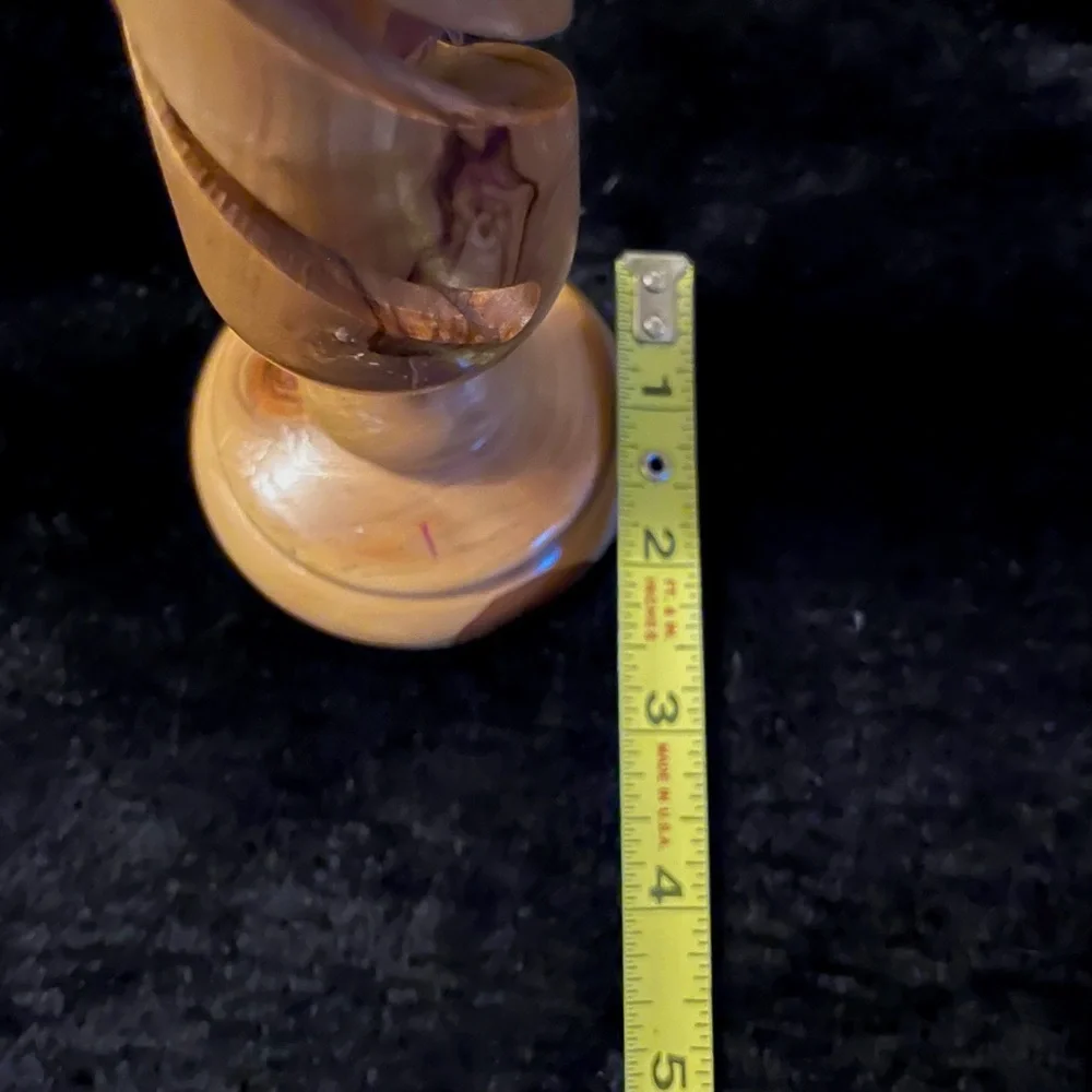 Olivewood Twisted Carved Candle Holder